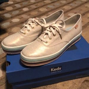 Keds triple decker tie ups, size 7.5
